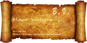 Blayer Violetta névjegykártya